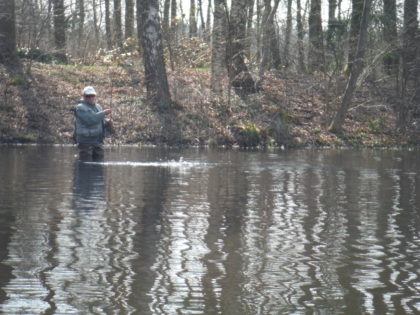 Paul met een dikke vis die flink te keer ging.